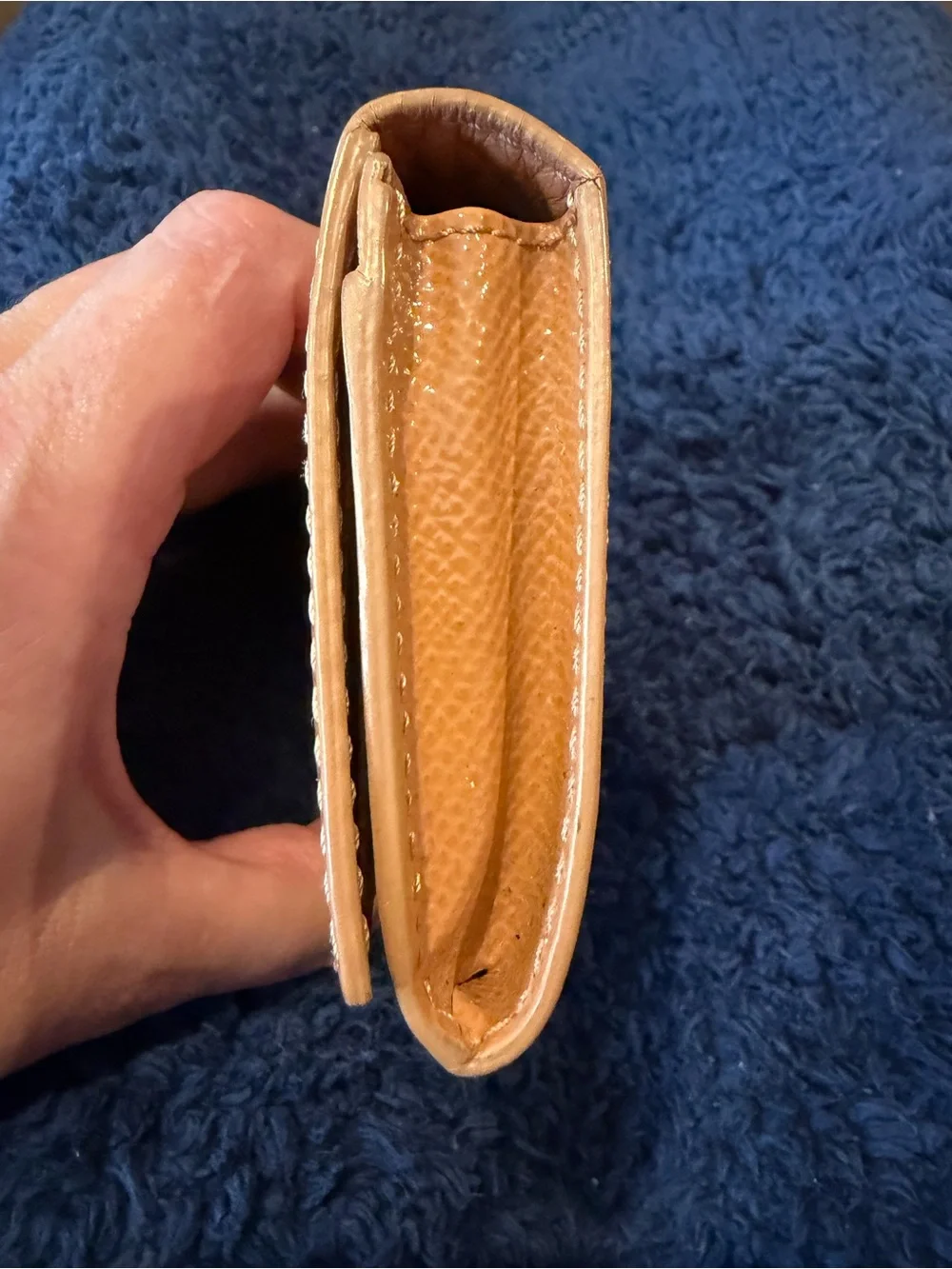Burberry Peach Leather Card Holder with Gold Logo